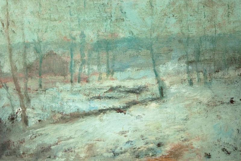 John Henry Twachtman Snow Scene France oil painting art